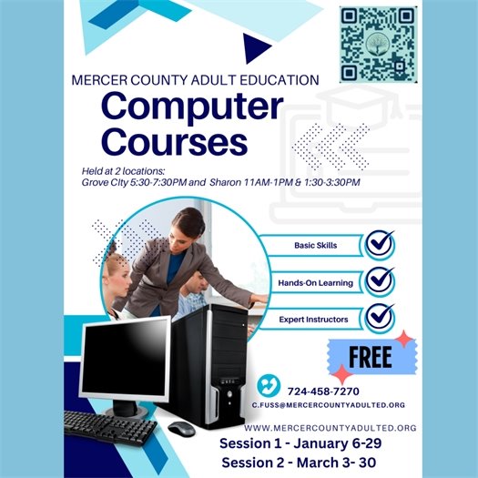 Adult Computer Courses Event Flyer - Square Crop 