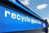 Recycle glass here container