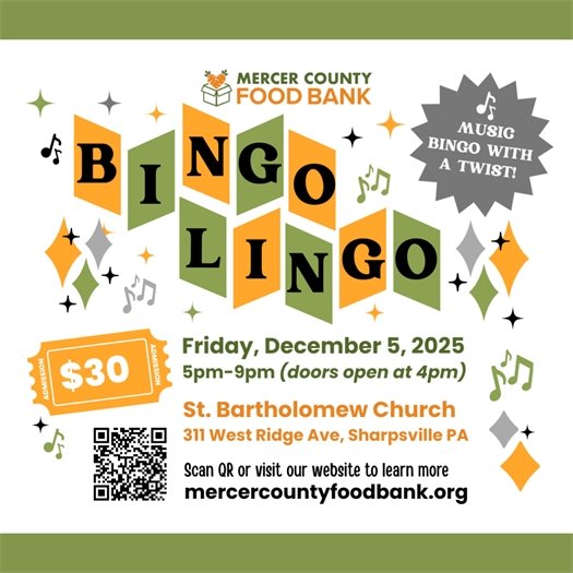 Mercer County Food Bank Bingo Event Post