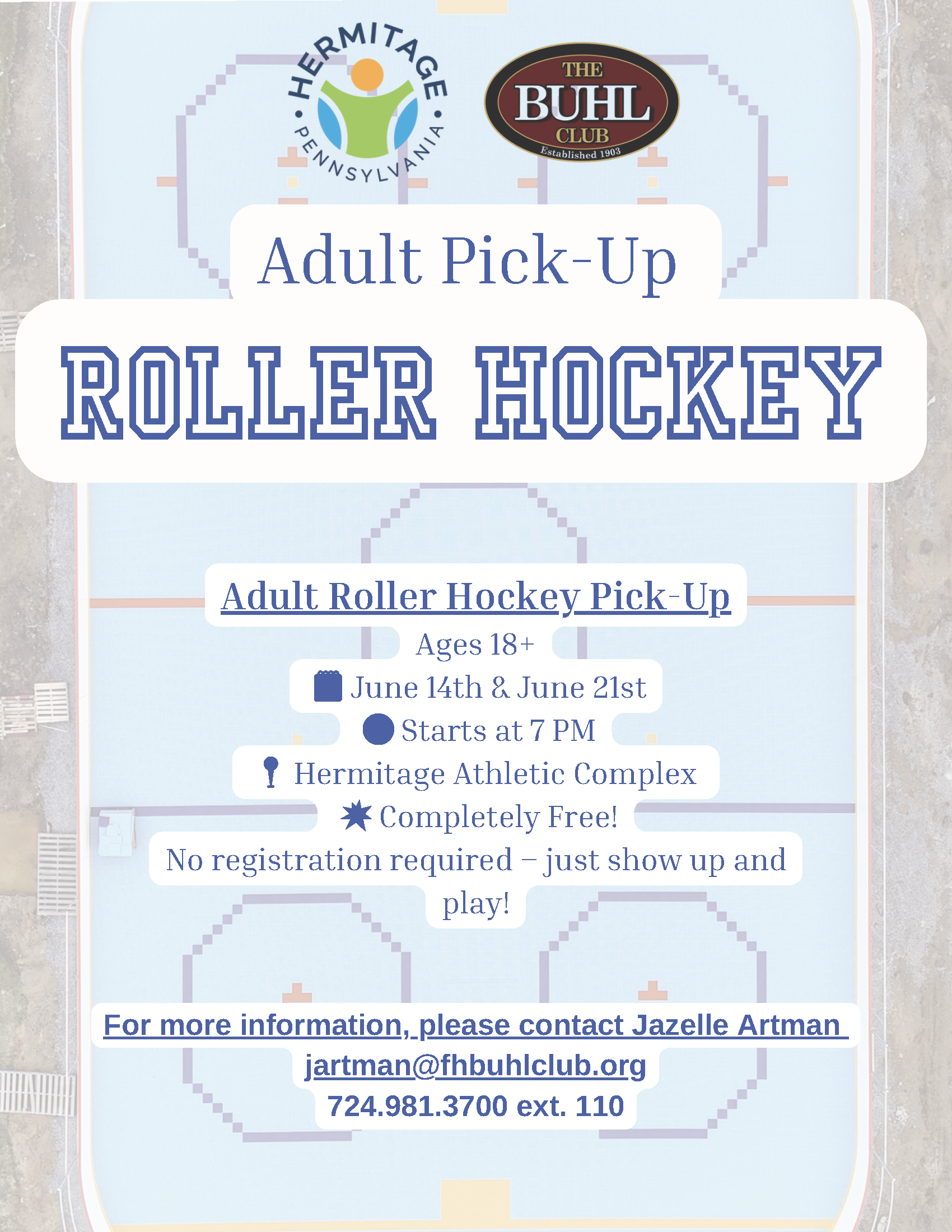 Adult Roller Hockey Event Flyer